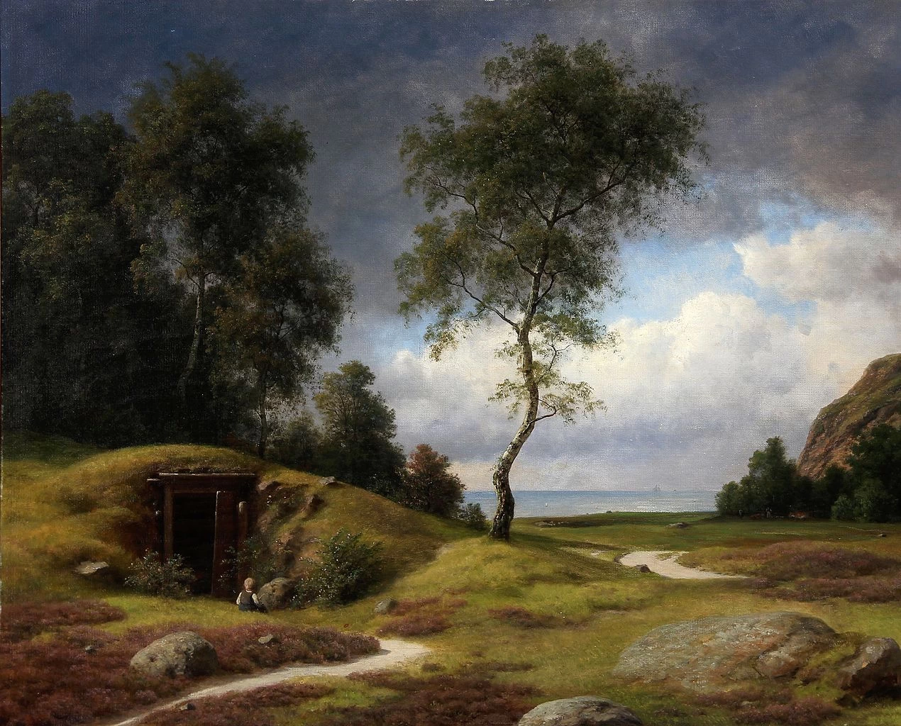 Paesaggio con un ragazzo seduto davanti a un tumulo, 1886